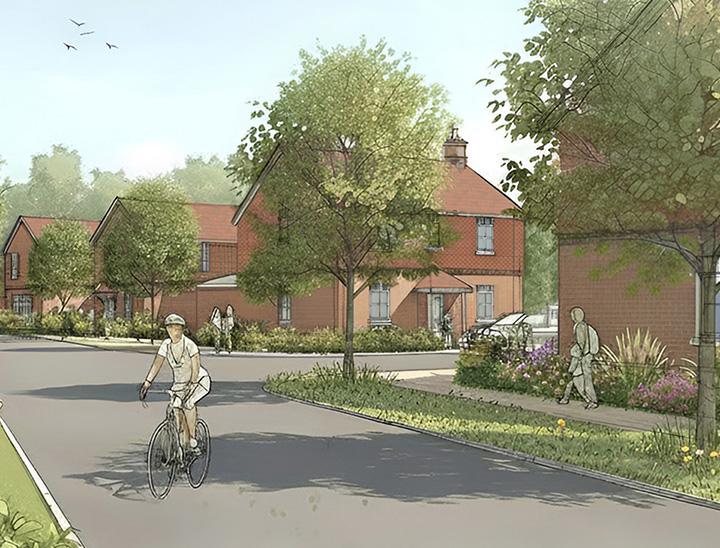 North parcel - View from tree lined street looking towards north